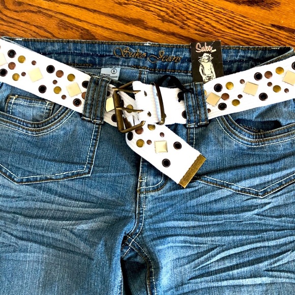 Suko Jeans, Skinny flare cropped leg with belt - Picture 2 of 10